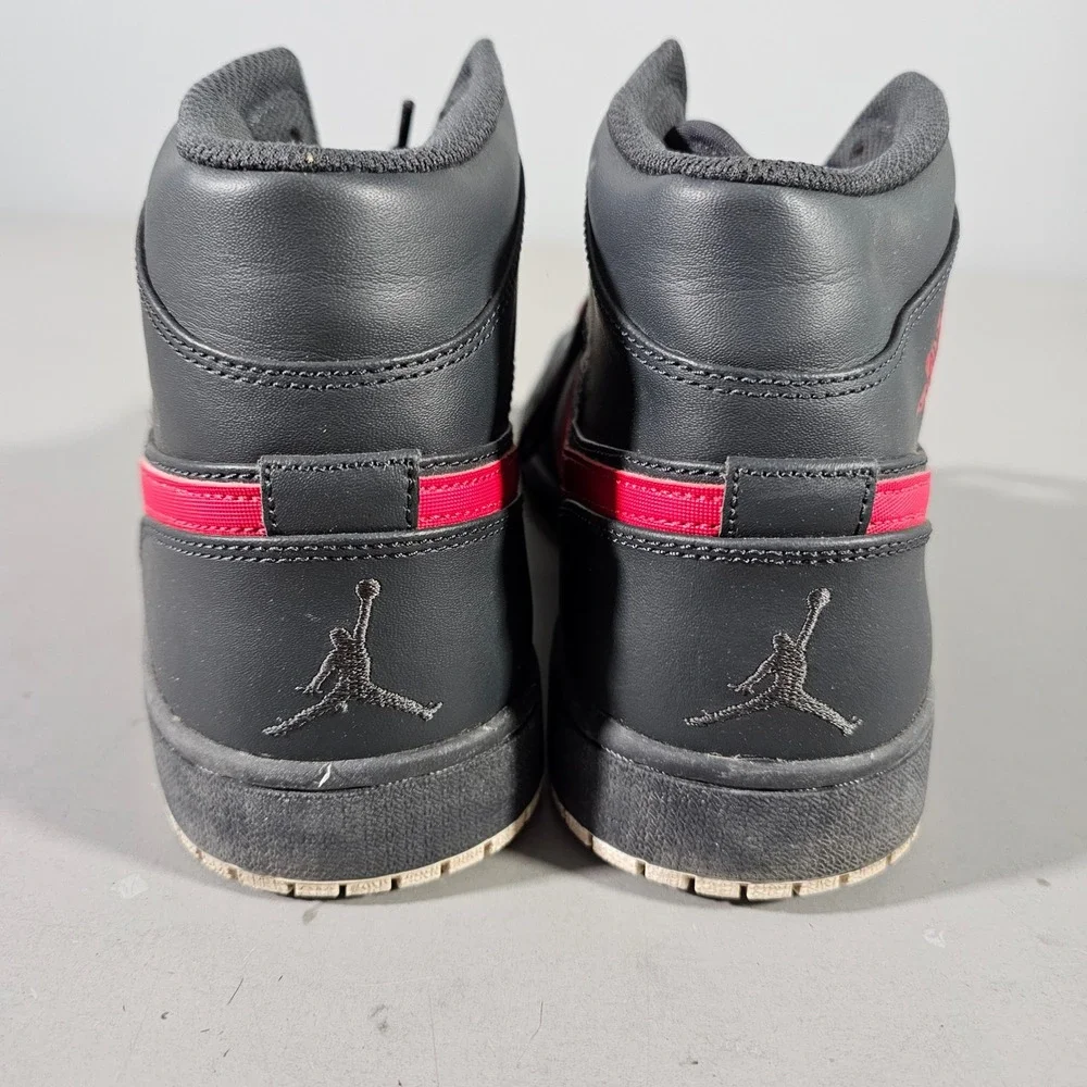 Nike Air Jordan 1 Mid Mens 12 Black Gym Red 554724-045 Basketball Shoes